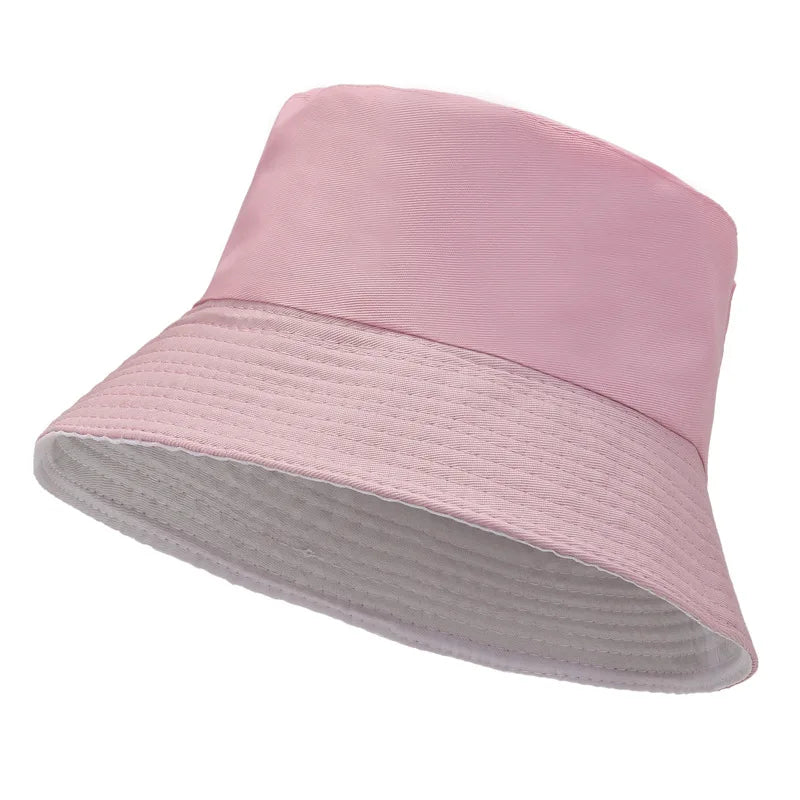 Unisex Smile Embroidered Bucket Hat - Double-Sided Cotton Corduroy Bob Cap for Beach, Fishing, and Casual Outings.