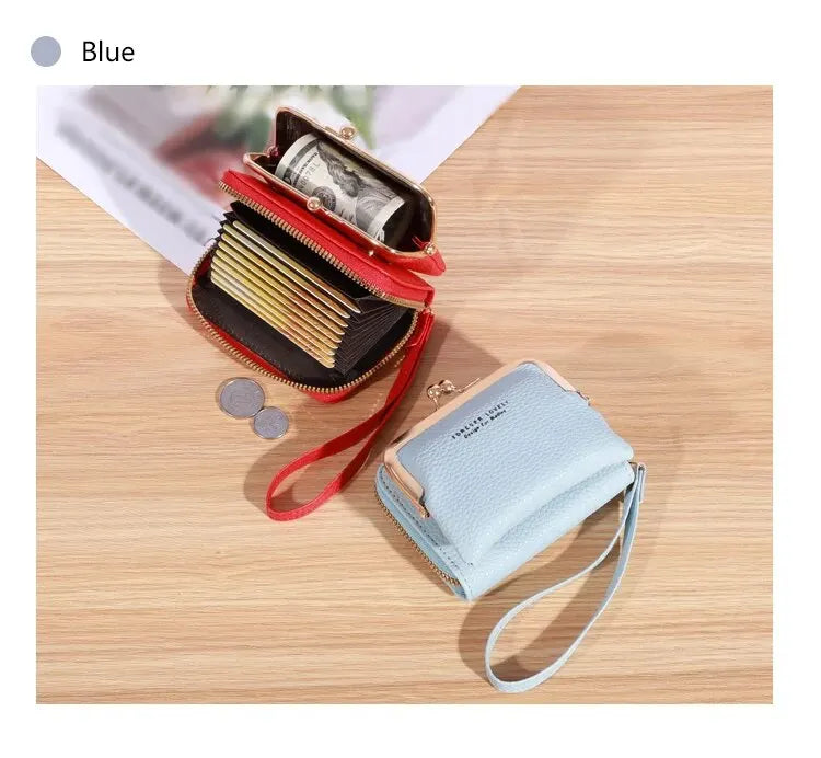 Wallet Women's Fashion Wrist Strap Short Zero Wallet Large Capacity Coin Clip Bag Multiple Card Positions Card Bag Money Clip