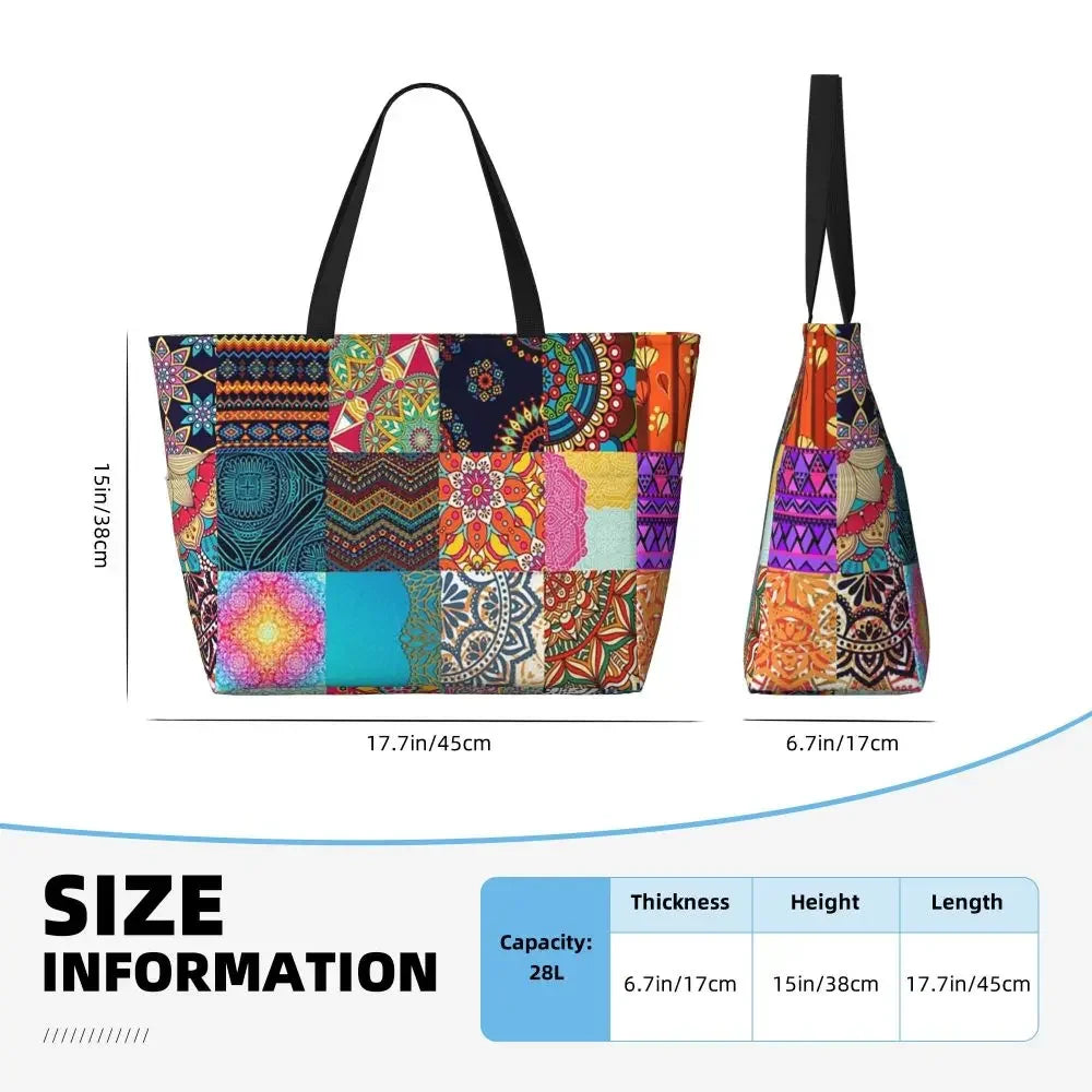 Custom African Kente Cloth Design Tote Bag for Women Large Capacity Traditional Africa Ethnic Ankara Beach Gym Travel Bags