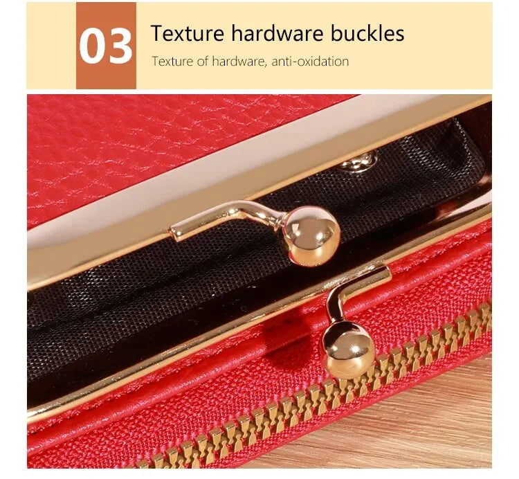 Wallet Women's Fashion Wrist Strap Short Zero Wallet Large Capacity Coin Clip Bag Multiple Card Positions Card Bag Money Clip