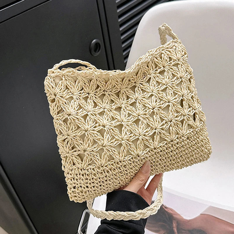 Small Fresh Crossbody Bag, Women's Bag, Straw Woven Shoulder Bag, Niche And Versatile Woven Bag, Simple And Fashionable Handbag.