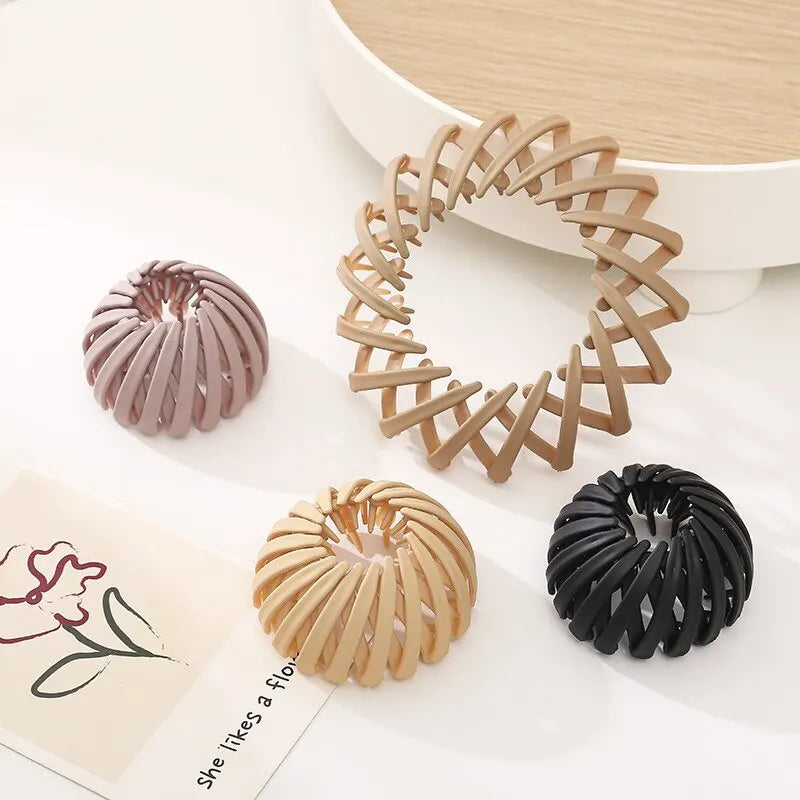 Minimalist Plastic Hair Claw Bun Holder - Stylish Hair Accessories for Women and Girls.