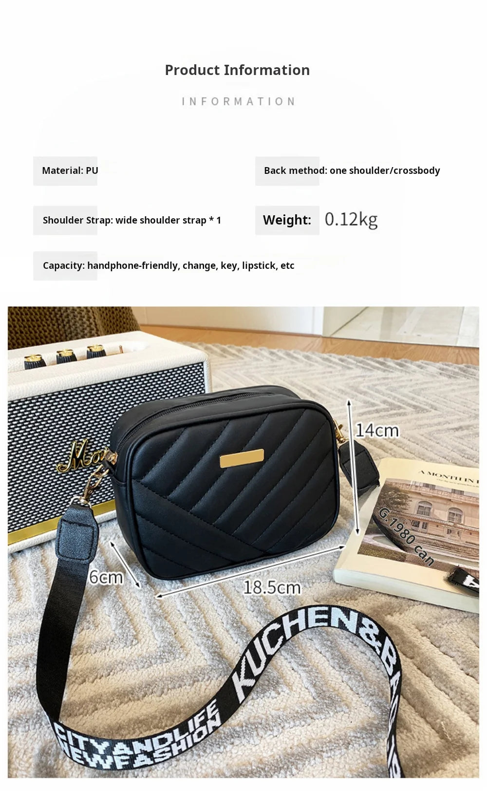 High Quality PU Shoulder Bags for Woman's Handbag Simple Crossbody Casual Messenger Bag Female Cool Shoulder Bags Phone Bag