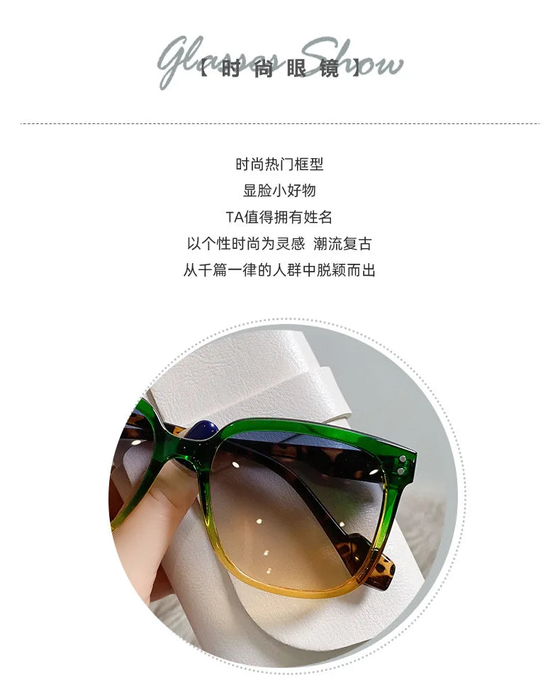 Retro Oversized Gradient Square Sunglasses for Women - Vintage Designer Beach Eyewear.