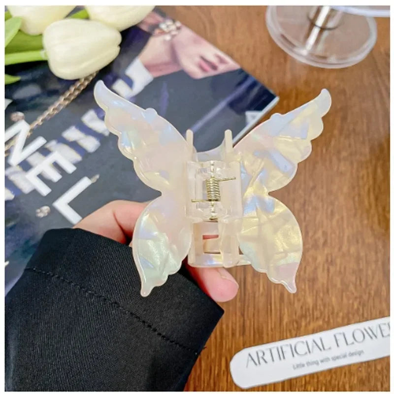 Chic French-Inspired Mermaid Butterfly Hair Claw Clip for Women - Stylish Imitation Vinegar Design