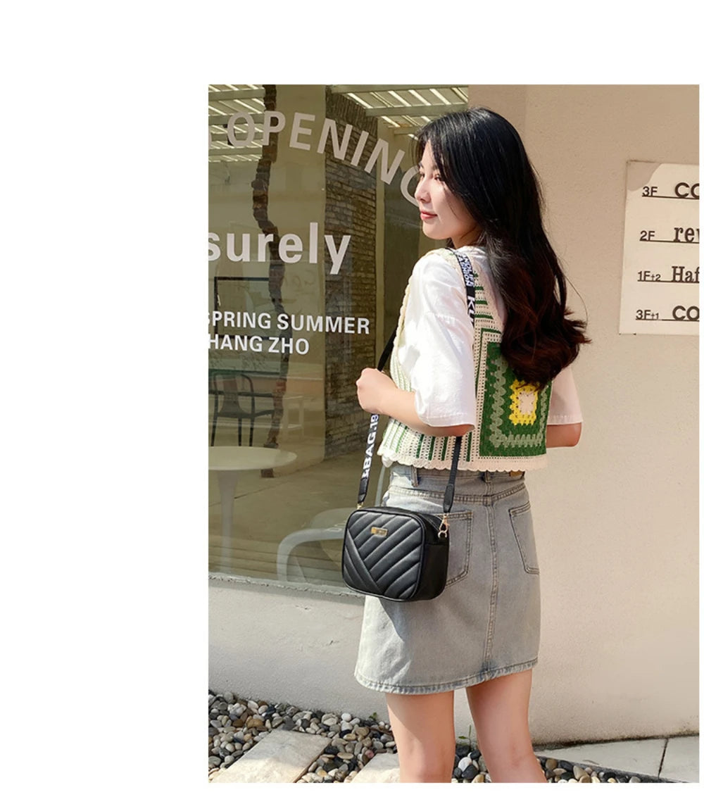 High Quality PU Shoulder Bags for Woman's Handbag Simple Crossbody Casual Messenger Bag Female Cool Shoulder Bags Phone Bag.