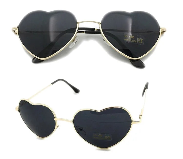 Chic Vintage Heart Frame Women's Sunglasses with UV400 Protection and Mirror Lenses