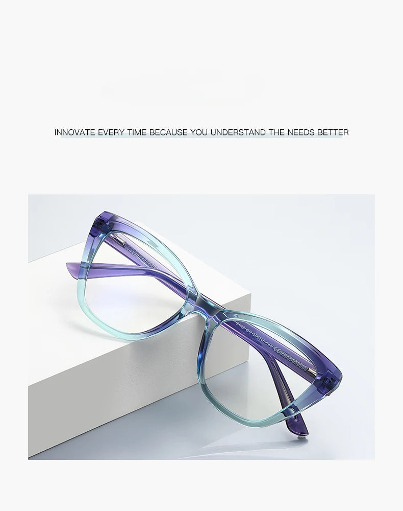 Stylish VKYEE Cat-Eye Reading Glasses for Women with Customizable Photochromic Lenses and Anti-Blue Light Protection PFD2148.