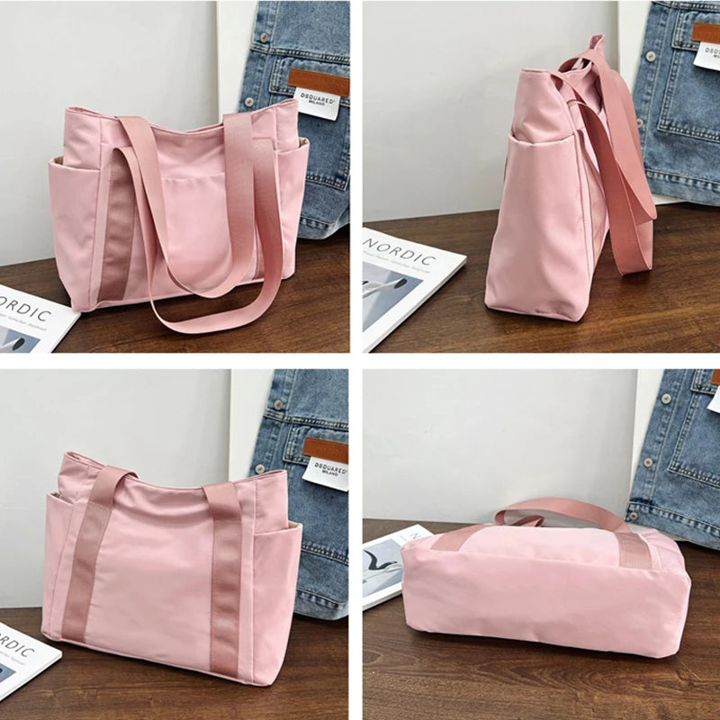 Large Capacity Women's Shoulder Bag Nylon Tote Bag Travel Handbag Sports And Leisure Handbag.