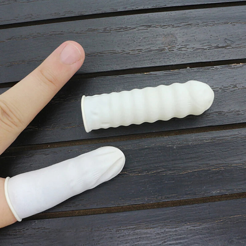 Disposable Latex Rubber Finger Cots - 20/100 Pack Finger Protector Gloves for Various Applications.