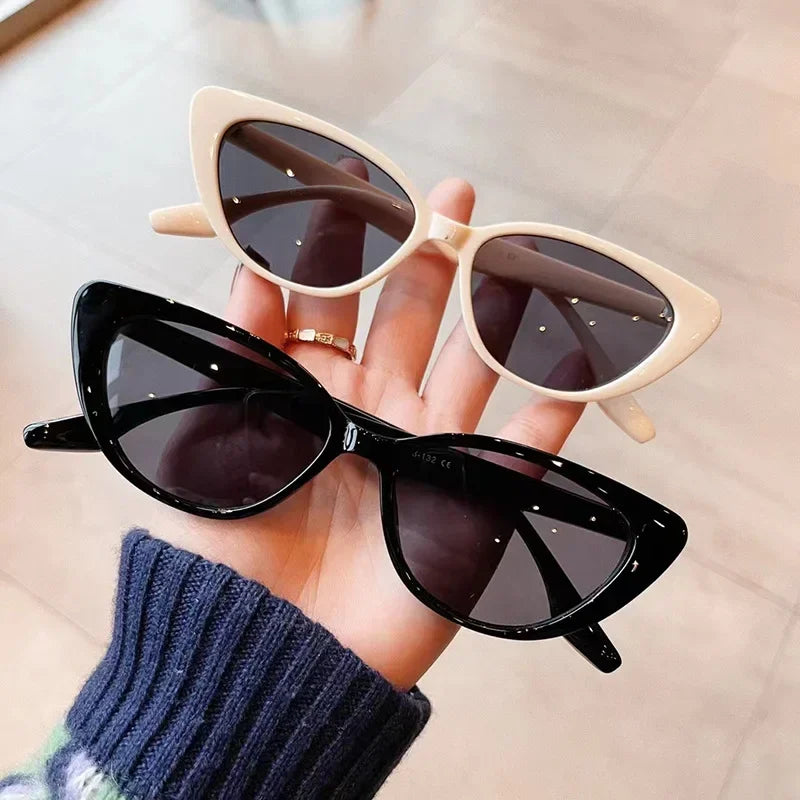 Personalized Women's Cat Eye Sunglasses in Black Frame - Luxury Trendy Eyewear with UV400 Protection.