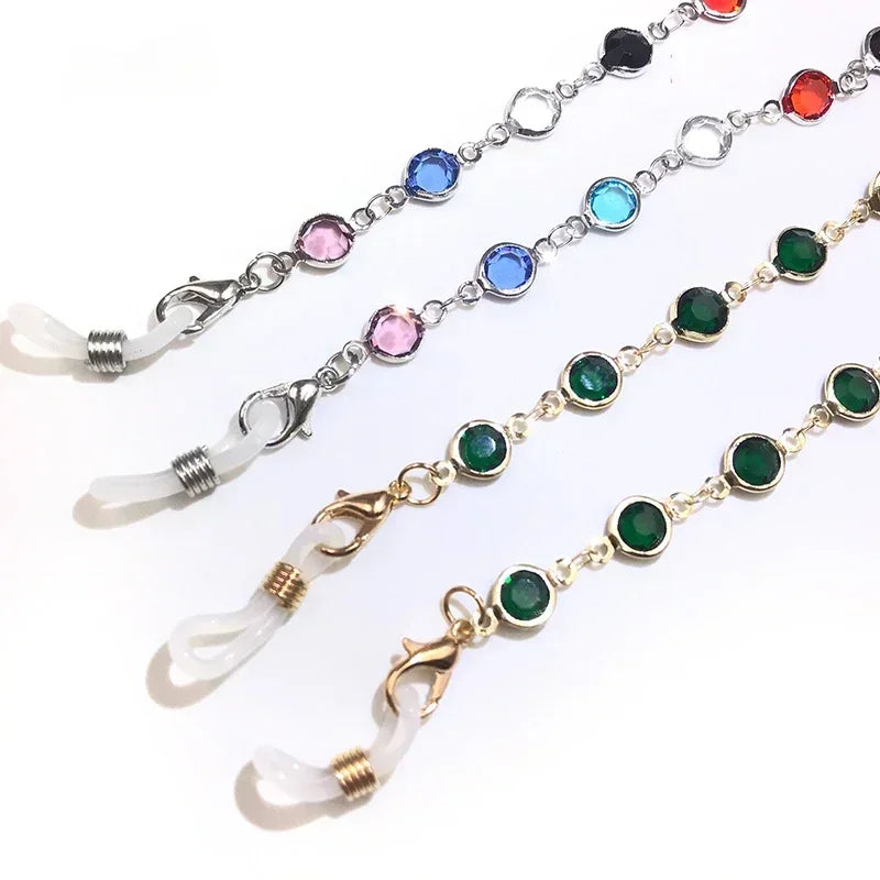 Vibrant Crystal Bead Eyewear Chain for Women - Stylish Glasses Holder and Sunglasses Strap Gift.