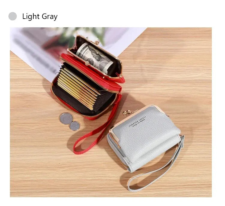 Wallet Women's Fashion Wrist Strap Short Zero Wallet Large Capacity Coin Clip Bag Multiple Card Positions Card Bag Money Clip