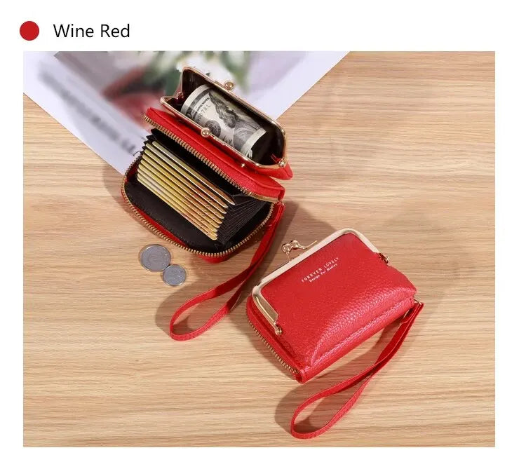 Wallet Women's Fashion Wrist Strap Short Zero Wallet Large Capacity Coin Clip Bag Multiple Card Positions Card Bag Money Clip