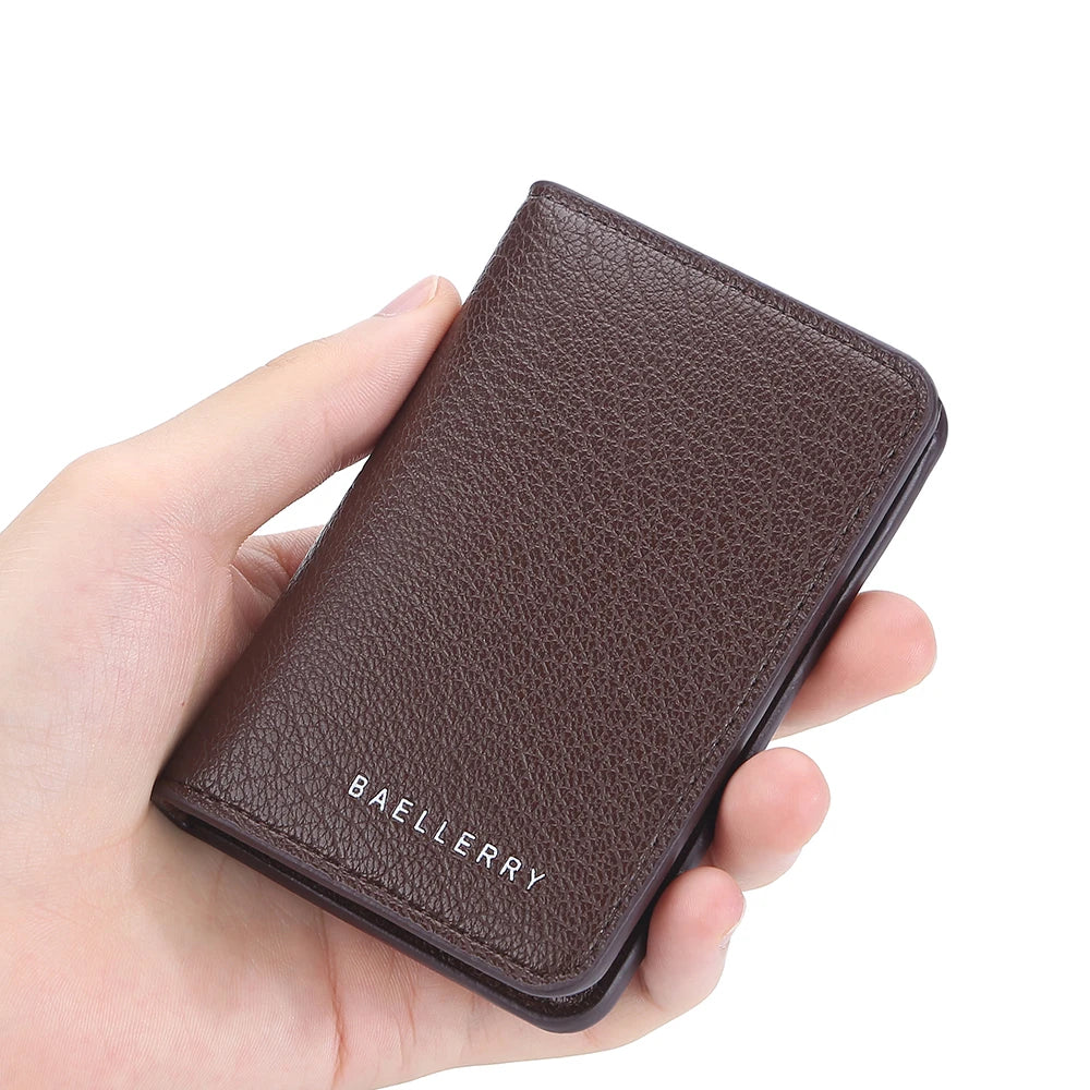 Slim Folding Wallet Men Soft Leather Card Wallet Mini Credit Card Holders Wallet Thin Card Purse Small Bags for Women Men Wallet.