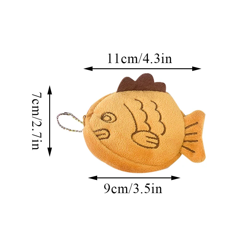 New Japan Cute Plush Snapper Fish Doll Coin Purse Wristlet Bag Cartoon Wallet Mini Zipper Girl Coin Wallet Cable Headset Bag` - Elevate Your Body