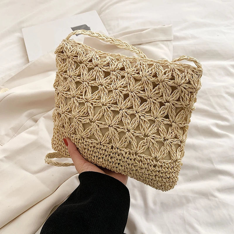 Small Fresh Crossbody Bag, Women's Bag, Straw Woven Shoulder Bag, Niche And Versatile Woven Bag, Simple And Fashionable Handbag.