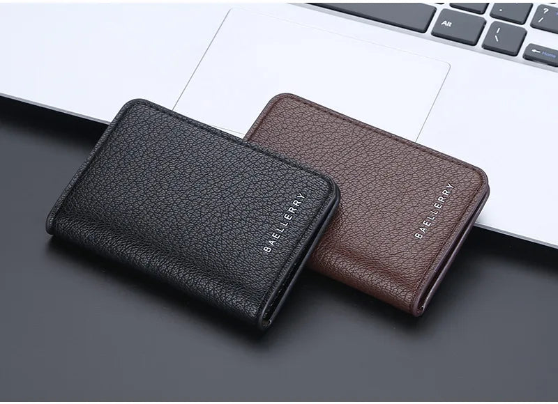 Slim Folding Wallet Men Soft Leather Card Wallet Mini Credit Card Holders Wallet Thin Card Purse Small Bags for Women Men Wallet.