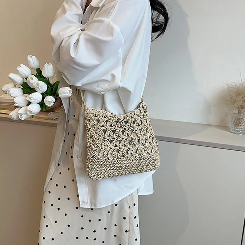 Small Fresh Crossbody Bag, Women's Bag, Straw Woven Shoulder Bag, Niche And Versatile Woven Bag, Simple And Fashionable Handbag.