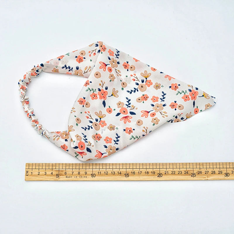 Floral Triangle Head Wrap Bandana for Women - Elastic Hair Accessories for Spring and Summer.