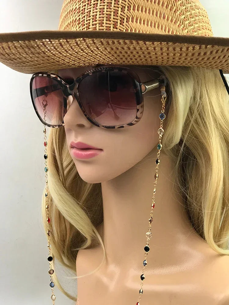 Vibrant Crystal Bead Eyewear Chain for Women - Stylish Glasses Holder and Sunglasses Strap Gift.