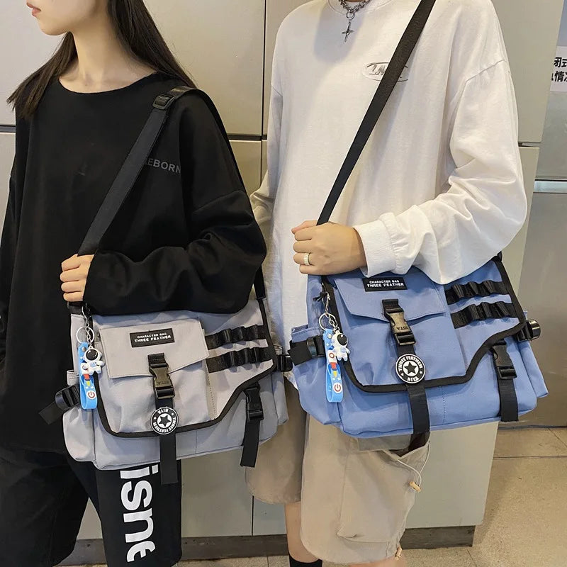 Canvas Crossbody Bags for Women 2023 Nylon Men Postman Student Shoulder Messenger Bag Large Satchel Fashion Bookbag Big Handbags.