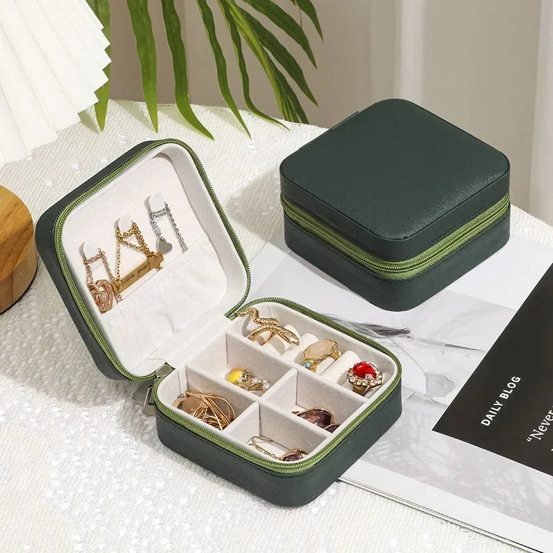 Jewelry Organizer Display Travel Jewelry Case Boxes Portable Jewelry Box Leather Storage Joyeros Organizador De Joyas.