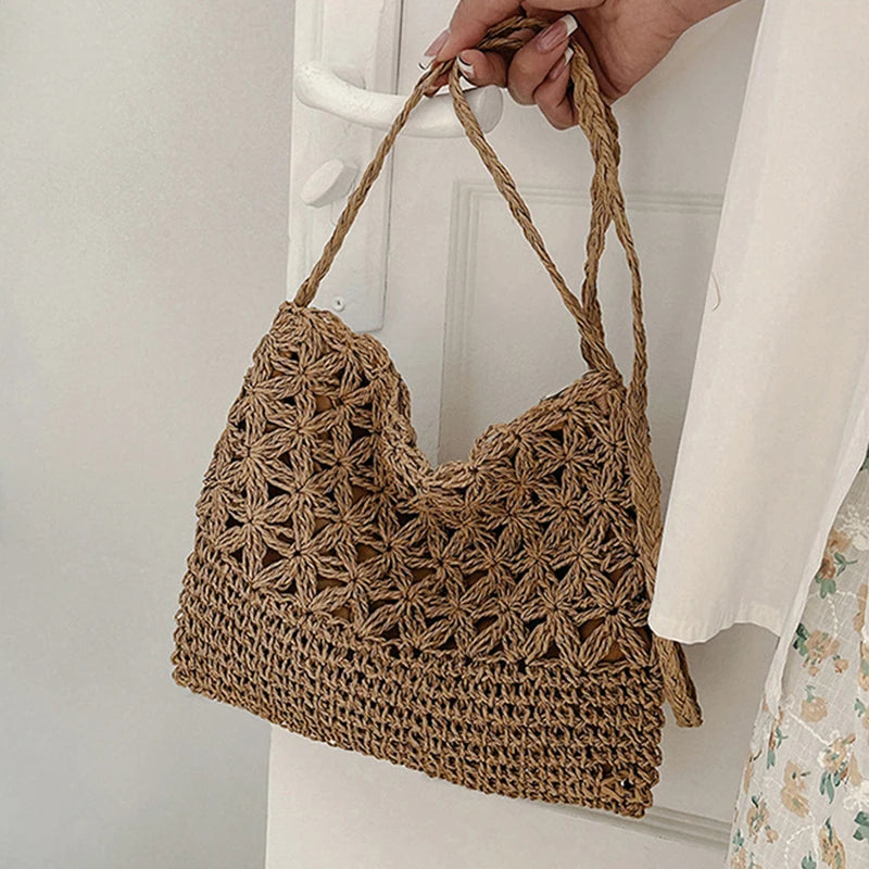 Small Fresh Crossbody Bag, Women's Bag, Straw Woven Shoulder Bag, Niche And Versatile Woven Bag, Simple And Fashionable Handbag