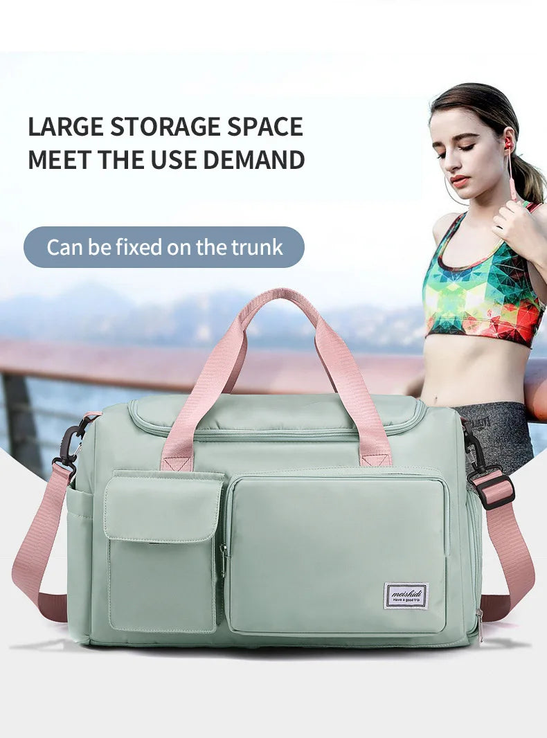 Womens travel bags, weekender carry on for women, sports Gym Bag, workout duffel bag, overnight shoulder Bag.