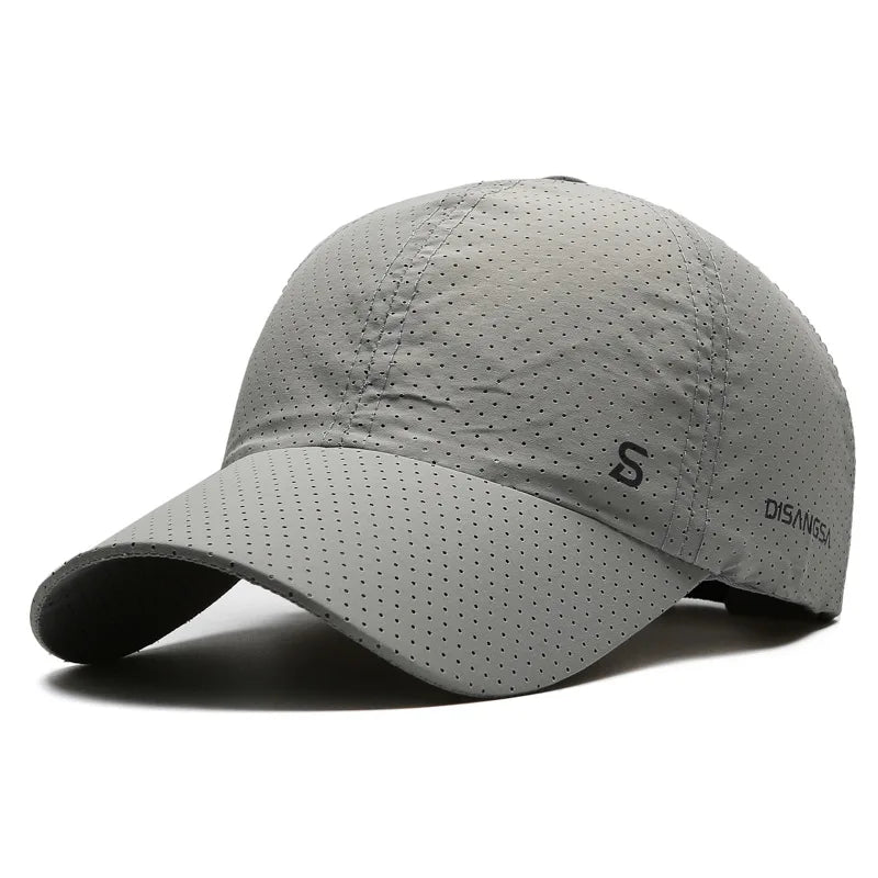 Unisex Quick-Dry Mesh Baseball Cap - Adjustable Breathable Sun Visor for Summer Fishing and Outdoor Activities.