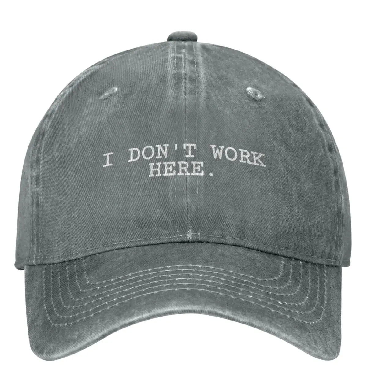 I DON'T WORK HERE Funny Trucker Hat - Unisex Casual Baseball Cap for Teens, Perfect for Summer Outdoor Activities.