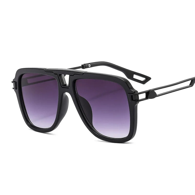 D&T 2022 Trendy Square Sunglasses for Men and Women with Gradient Lenses - Luxury Alloy Metal Frame, UV400 Protection.