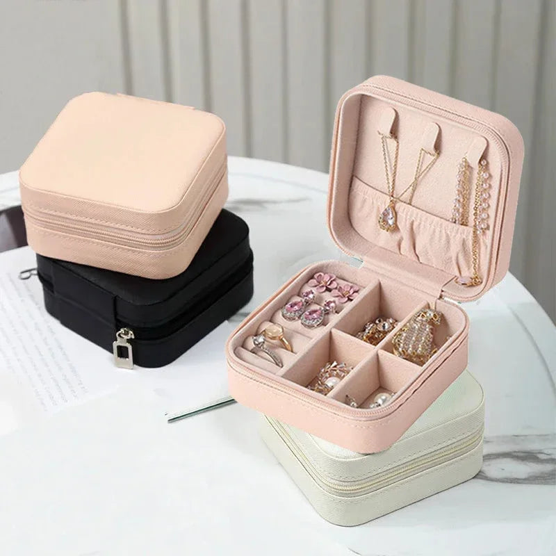 Jewelry Organizer Display Travel Jewelry Case Boxes Portable Jewelry Box Leather Storage Joyeros Organizador De Joyas.