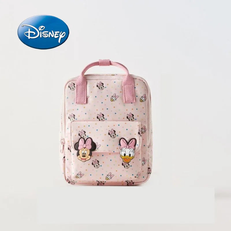 Disney 2025 New Minnie Cartoon Children's Backpack Mini School Bag Cute Shoulder Bag for Boys and Girls.