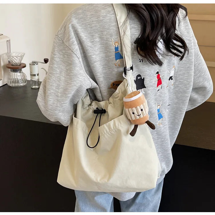 2024 New Nylon Shoulder Bag Fashionable Shrinkage Anti Wrinkle Crossbody Bag Lightweight Large Capacity Commuter Women Tote Bag