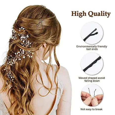 Black Bobby Pins for Women - 60/120pcs Invisible Hair Clips for Fashionable Hairstyles, Ideal for Brides and Special Occasions.