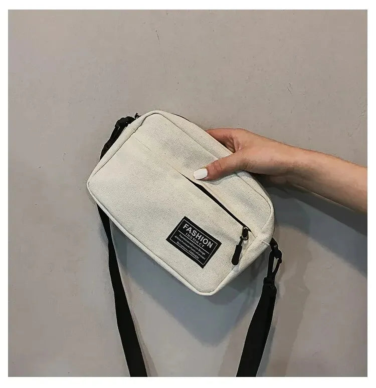 Casual Women Waist Packs Canvas Fashion Coin Purse Multifunctional Small Crossbody Bag for Women Short Wallet Sport Chest Bag.