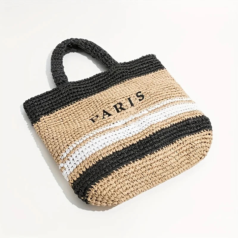 Casual Large Capacity Straw Tote Bag Designer Letters Women Handbags Handmade Woven Summer Beach Bag Big Shopper Purses 2024.