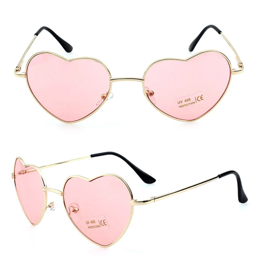 Chic Vintage Heart Frame Women's Sunglasses with UV400 Protection and Mirror Lenses.