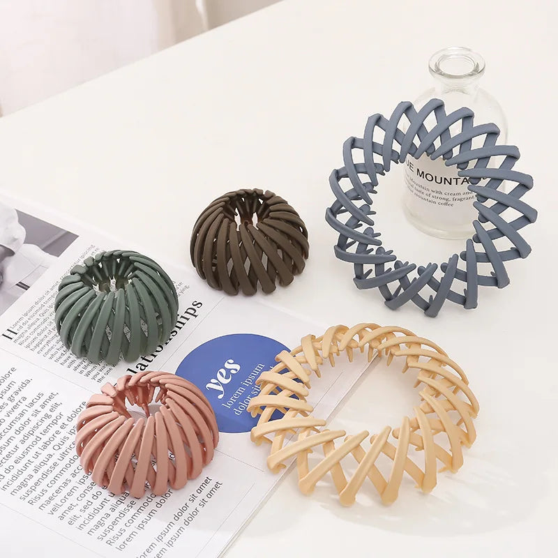 Minimalist Plastic Hair Claw Bun Holder - Stylish Hair Accessories for Women and Girls.