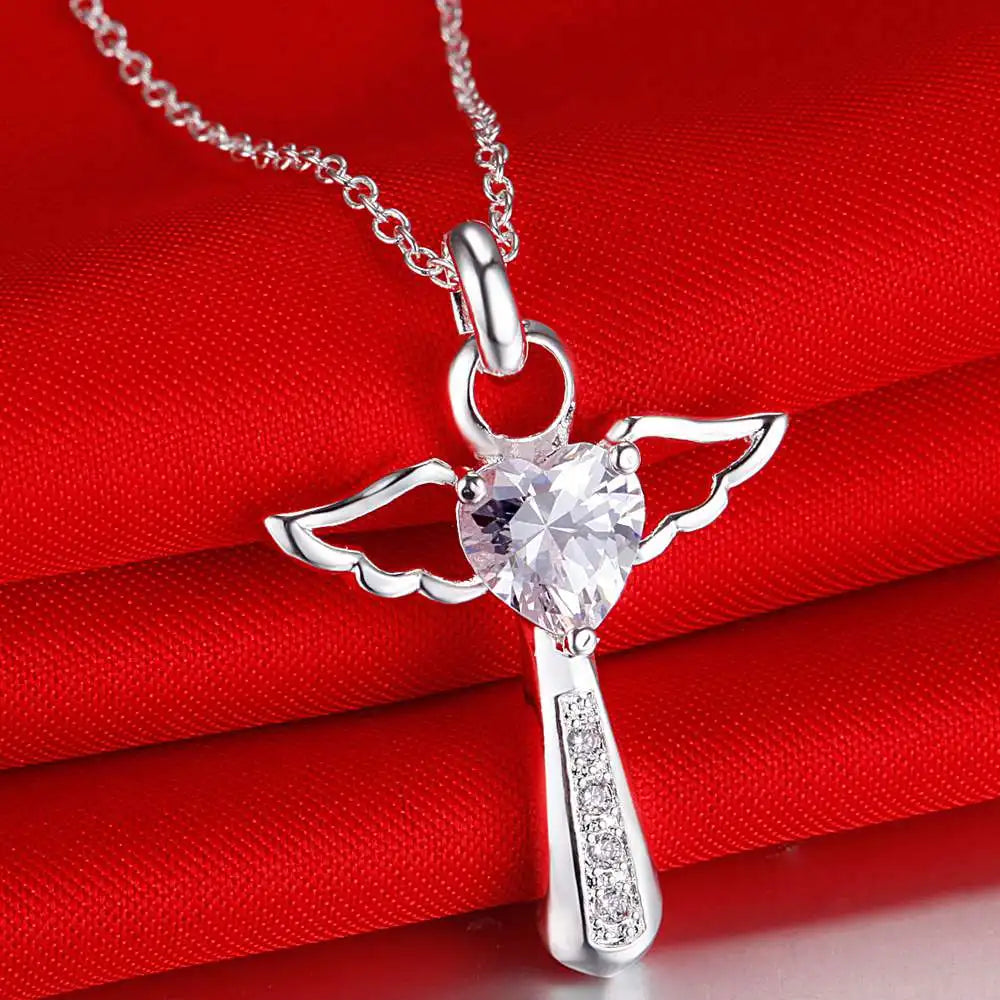 925 Sterling Silver Necklace Pendant Picture Frame Necklaces High Quality For Woman Wedding Engagement Fashion Jewelry Party.