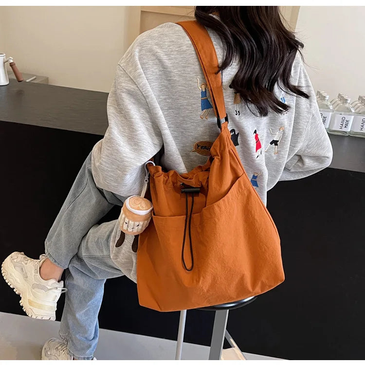 2024 New Nylon Shoulder Bag Fashionable Shrinkage Anti Wrinkle Crossbody Bag Lightweight Large Capacity Commuter Women Tote Bag