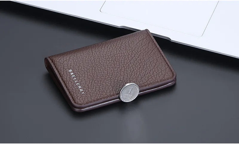 Slim Folding Wallet Men Soft Leather Card Wallet Mini Credit Card Holders Wallet Thin Card Purse Small Bags for Women Men Wallet.