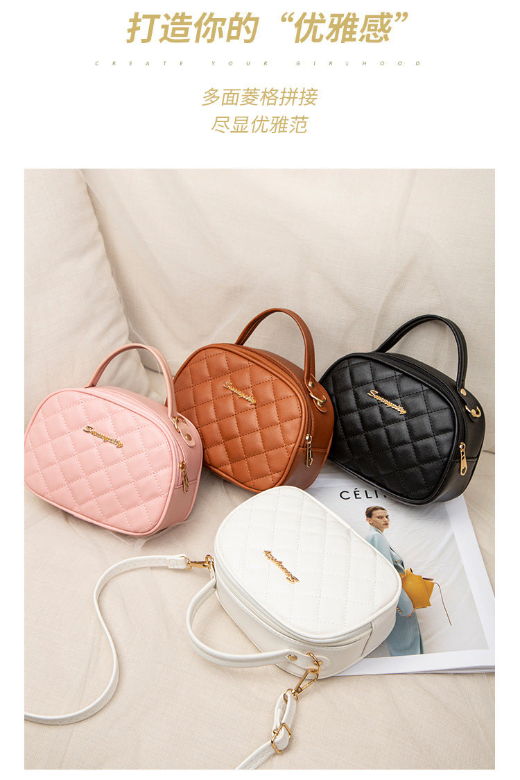 2023 New Elegant Rhombus Shell Bag Fashion Simple Embroidered Shoulder Messenger Bag Handbag.