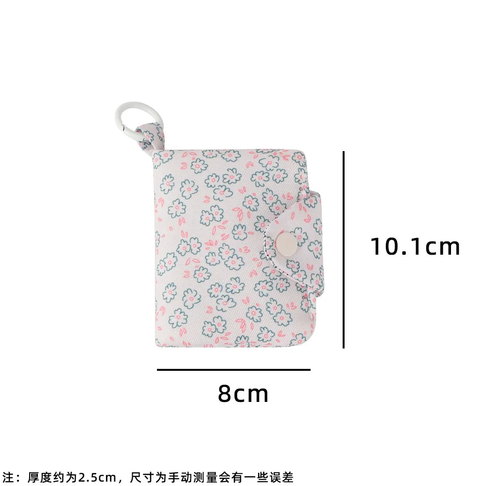 Ins Korean Cute Flower Rabbit Multi-layer Coin Purse Student Simple Card Bag Headphone Data Cable Storage Bag Backpack Pendant.