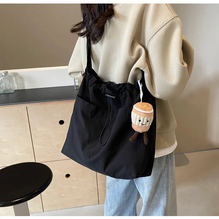 2024 New Nylon Shoulder Bag Fashionable Shrinkage Anti Wrinkle Crossbody Bag Lightweight Large Capacity Commuter Women Tote Bag