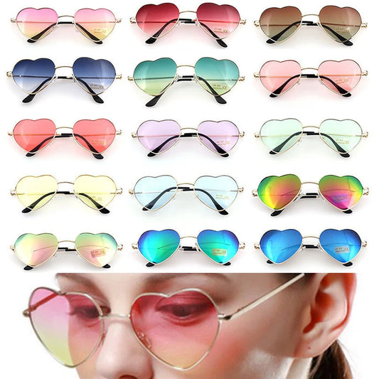 Chic Vintage Heart Frame Women's Sunglasses with UV400 Protection and Mirror Lenses.